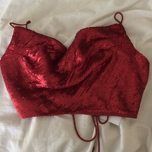 Zara Sparkly Red Top New With Tags
